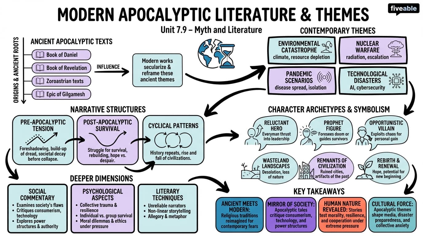 7.9 Modern apocalyptic literature and themes - Myth and Literature - Unit 7 visual cheatsheet