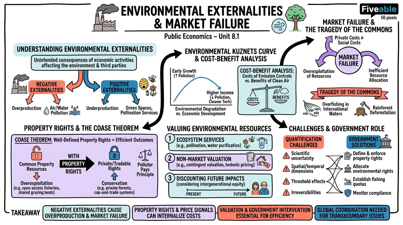 8.1 Environmental Externalities and Market Failure - Public Economics - Unit 8 visual cheatsheet