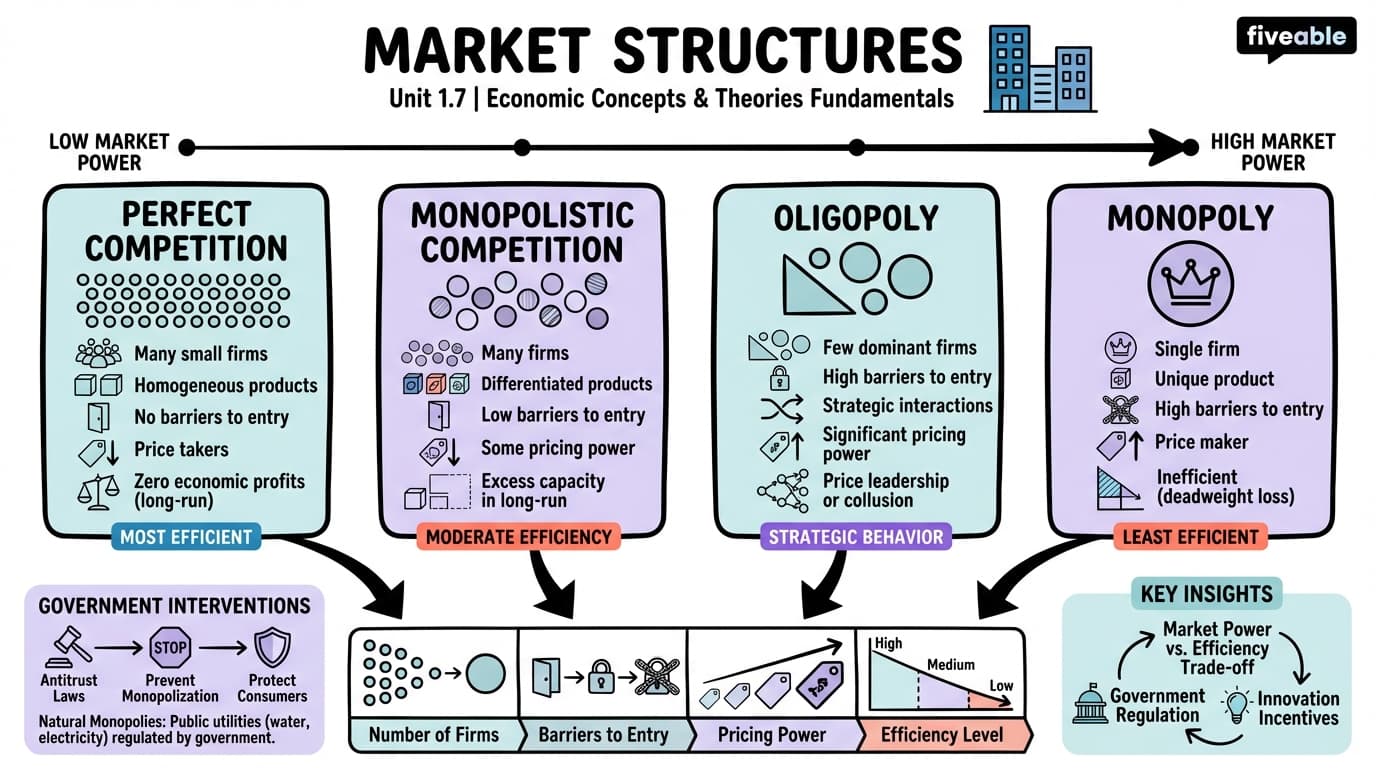 1.7 Market structures - Business and Economics Reporting - Unit 1 visual cheatsheet