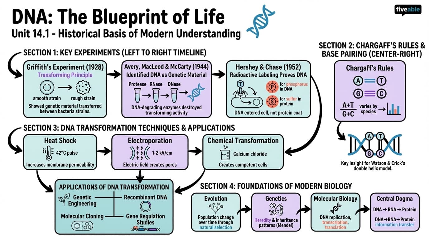 14.1 Historical Basis of Modern Understanding - General Biology I - Unit 14 visual cheatsheet