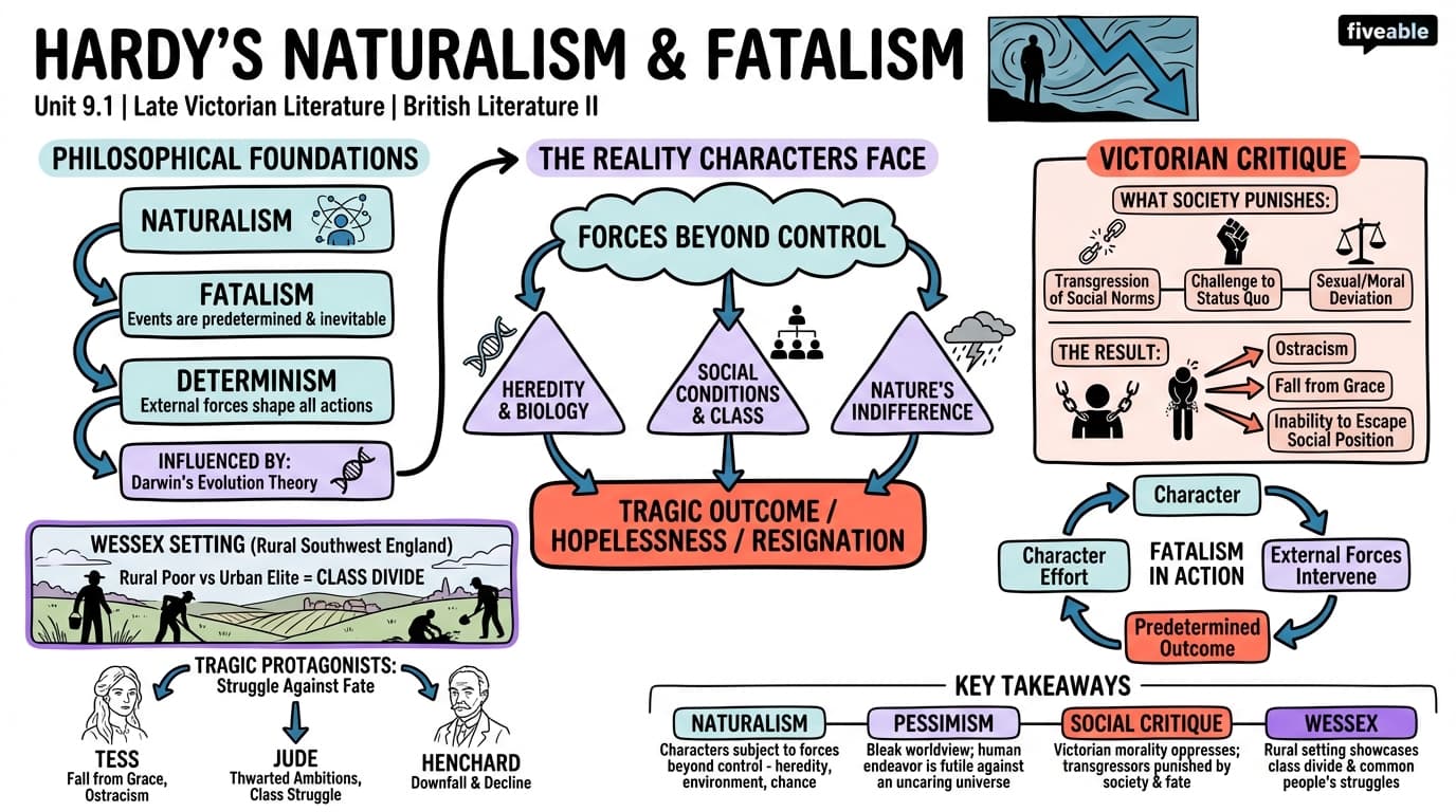 9.1 Hardy's naturalism and fatalism - British Literature II - Unit 9 visual cheatsheet