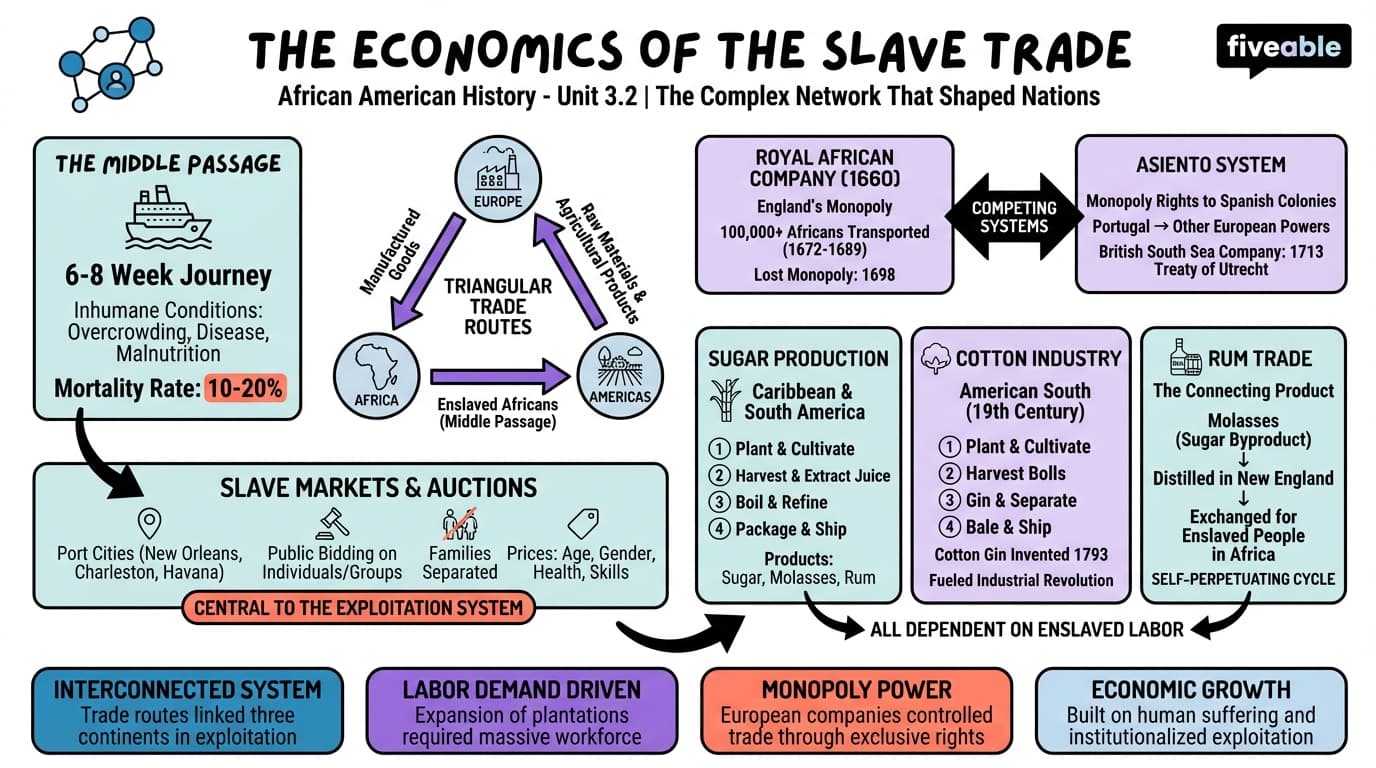 3.2 The Economics of the Slave Trade - African American History – Before 1865 - Unit 3 visual cheatsheet
