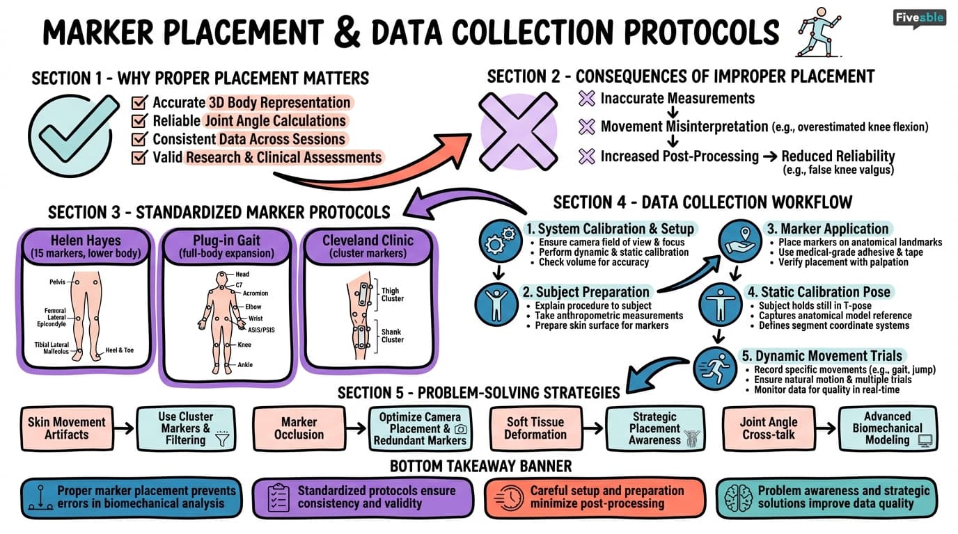 10.2 Marker placement and data collection protocols - Sports Biomechanics - Unit 10 visual cheatsheet