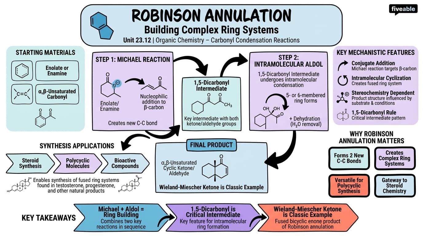 23.12 The Robinson Annulation Reaction - Organic Chemistry - Unit 23 visual cheatsheet