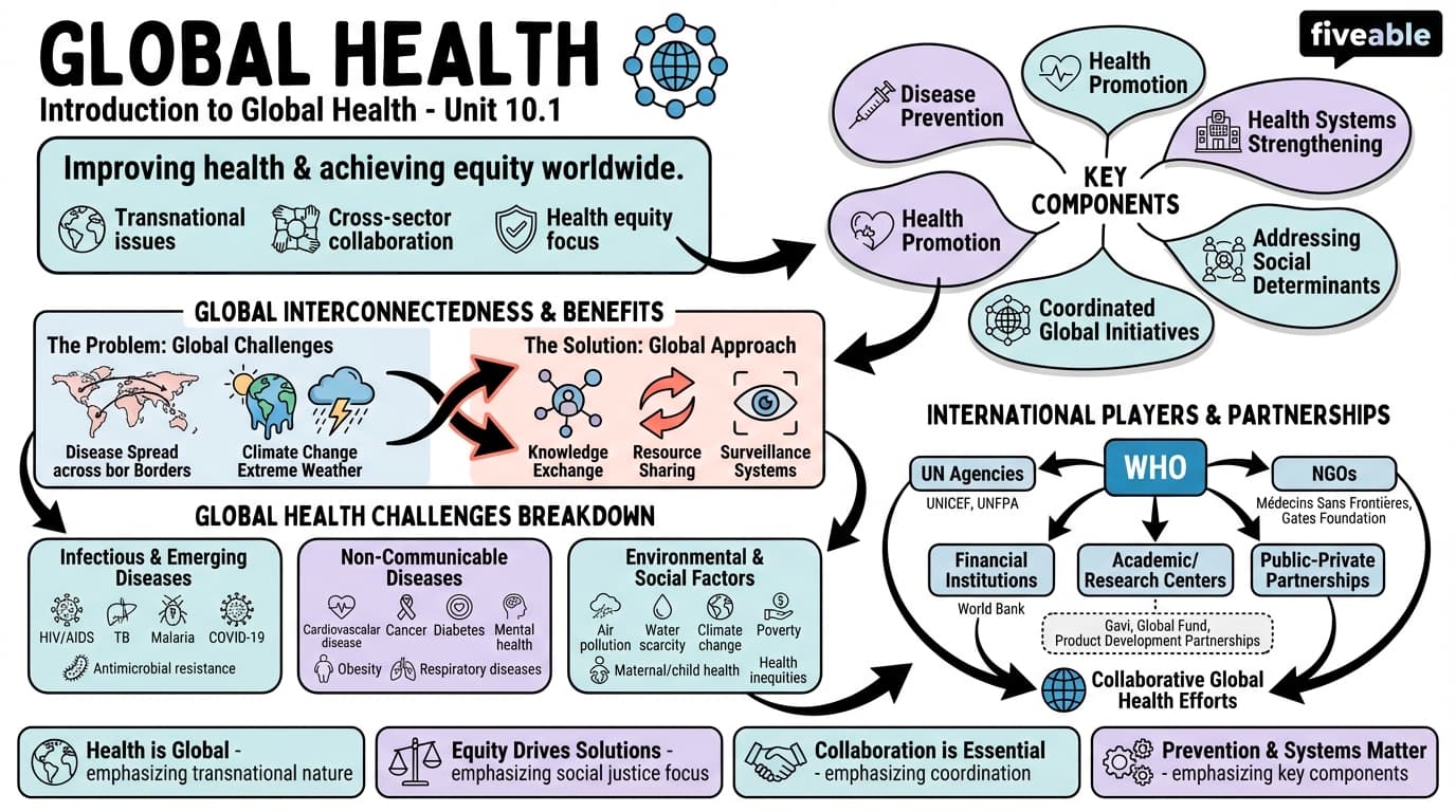 10.1 Introduction to global health - Public Health Policy and Administration - Unit 10 visual cheatsheet