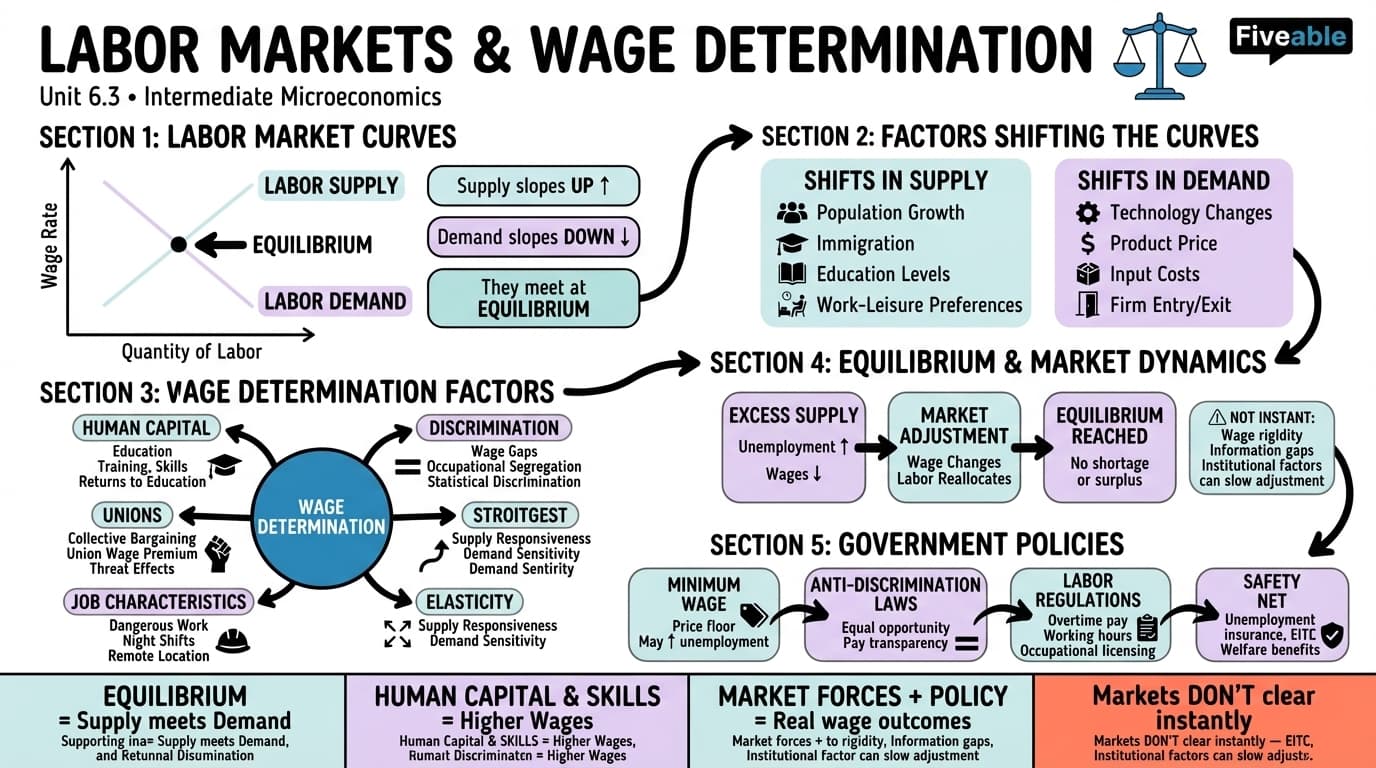 6.3 Labor markets and wage determination - Intermediate Microeconomic Theory - Unit 6 visual cheatsheet