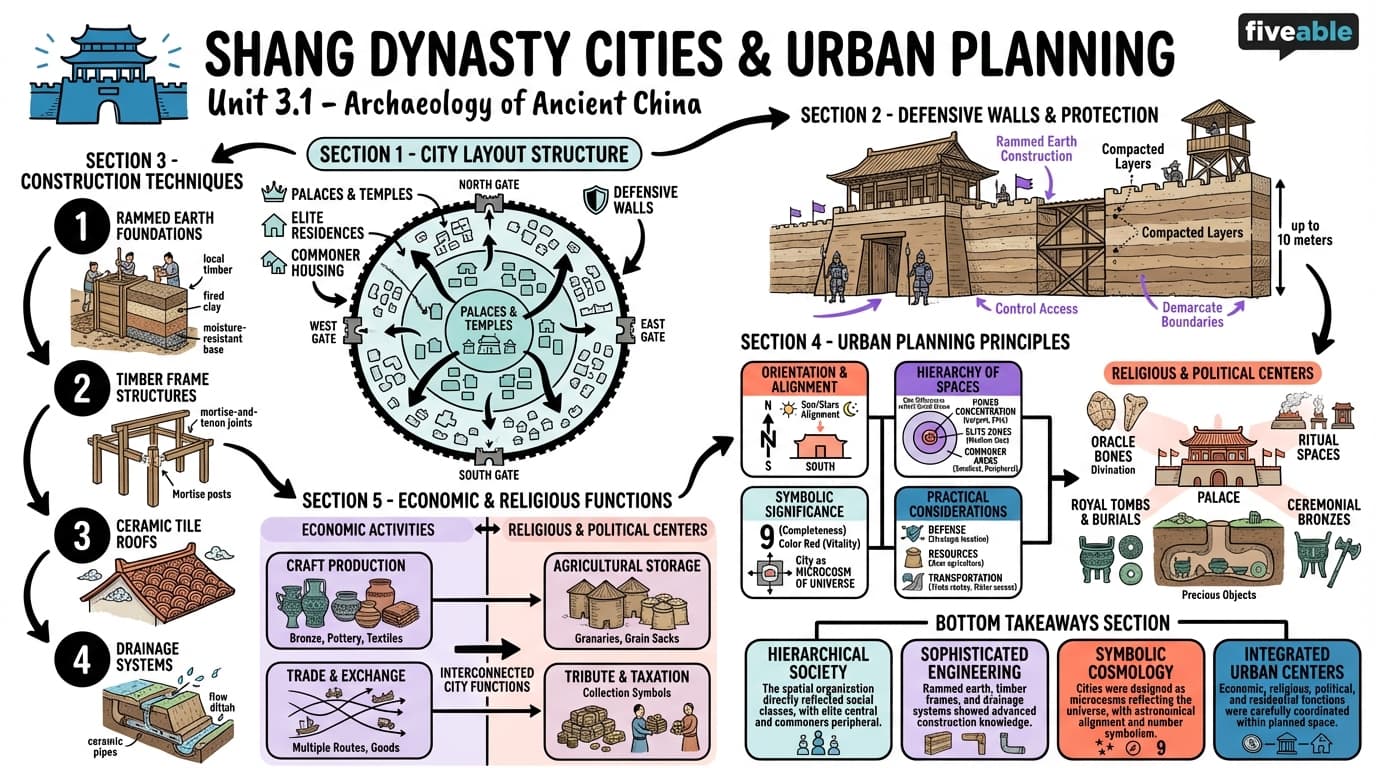 3.1 Shang dynasty cities and urban planning - Archaeology of Ancient China - Unit 3 visual cheatsheet