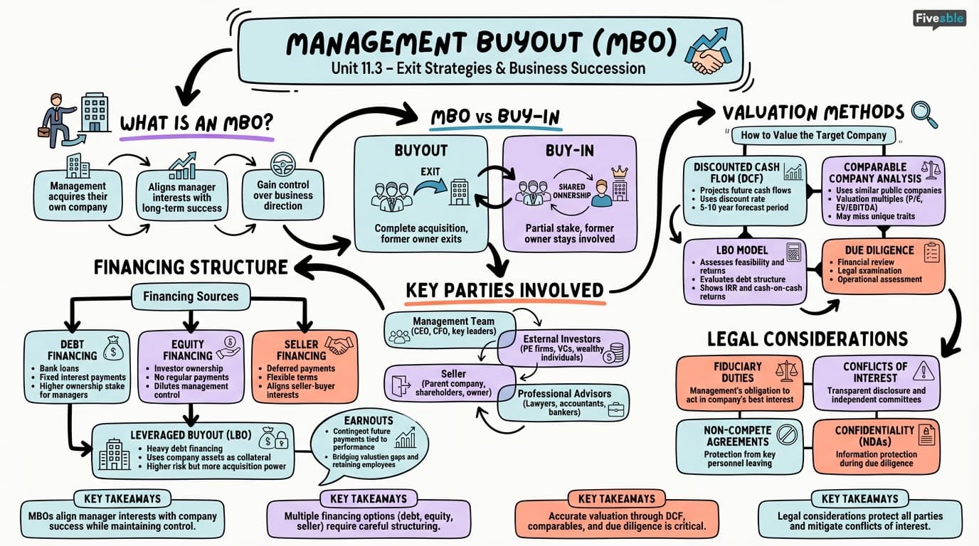 11.3 Management buyout - Starting a New Business - Unit 11 visual cheatsheet