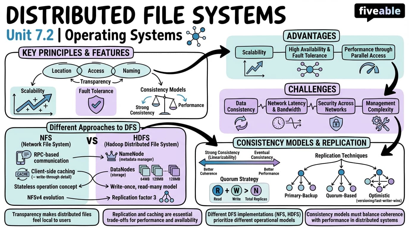 7.2 Distributed file systems - Operating Systems - Unit 7 visual cheatsheet