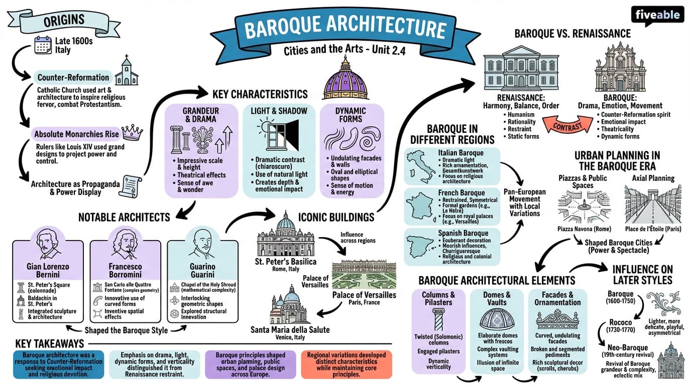 2.4 Baroque architecture - Cities and the Arts - Unit 2 visual cheatsheet