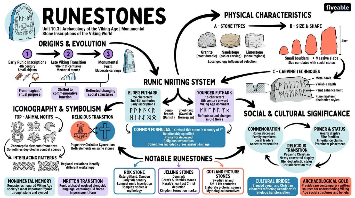 10.3 Runestones - Archaeology of the Viking Age - Unit 10 visual cheatsheet