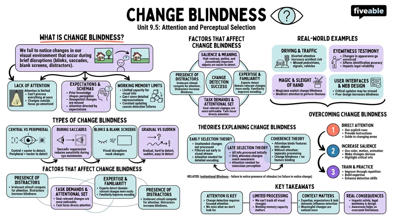 9.5 Change blindness - Perception - Unit 9 visual cheatsheet