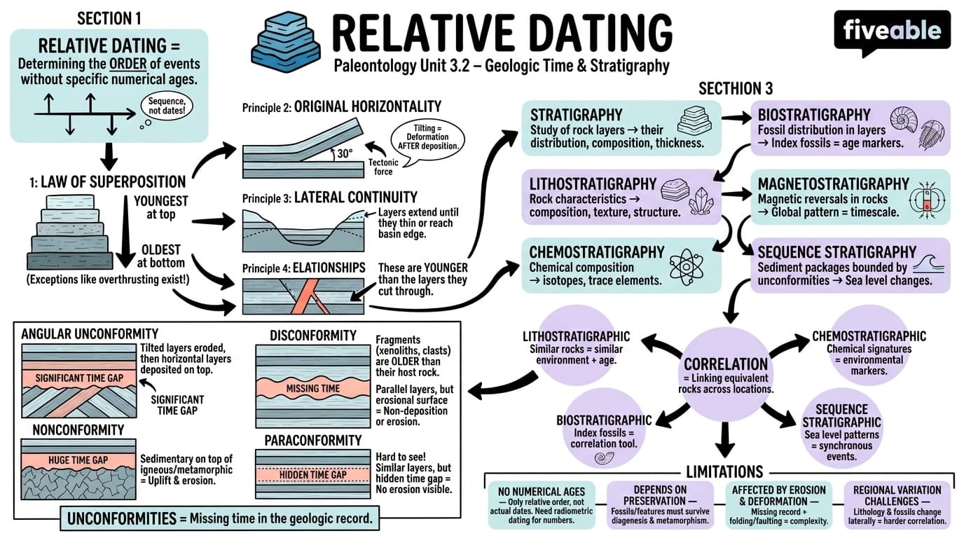 3.2 Relative dating - Paleontology - Unit 3 visual cheatsheet