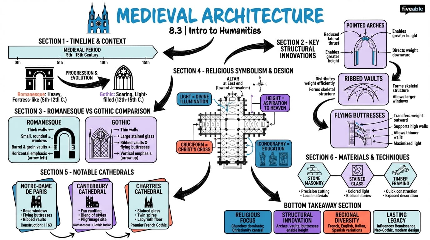 8.3 Medieval architecture - Intro to Humanities - Unit 8 visual cheatsheet