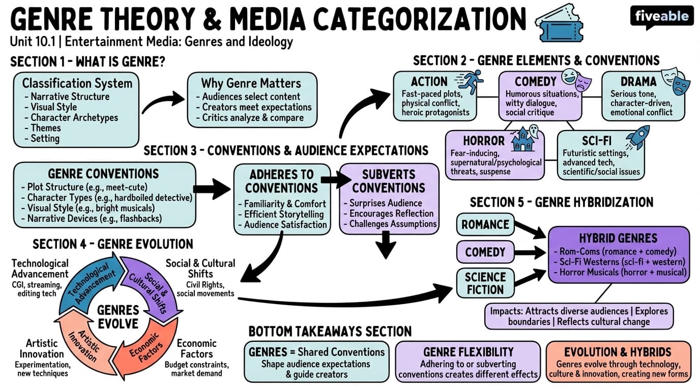 10.1 Genre Theory and Media Categorization - Media Criticism - Unit 10 visual cheatsheet