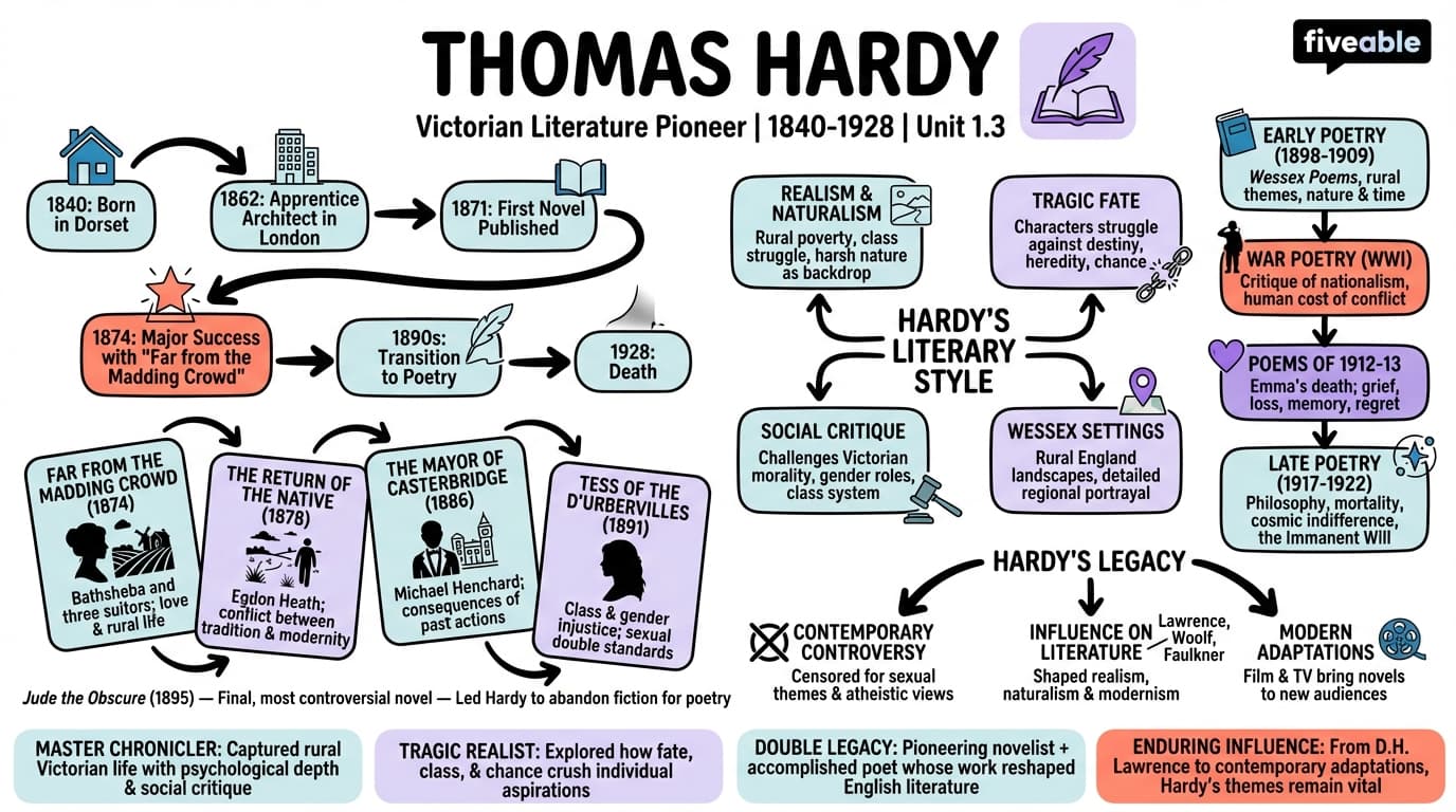 1.3 Thomas Hardy - English Literature – 1850 to 1950 - Unit 1 visual cheatsheet