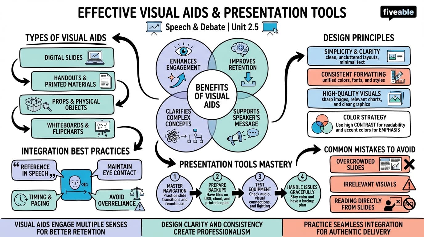 2.5 Effective visual aids and presentation tools - Speech and Debate - Unit 2 visual cheatsheet