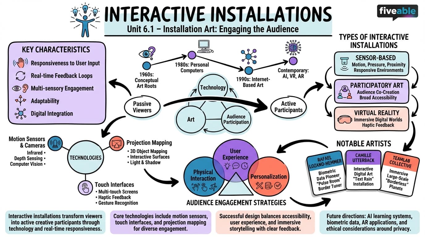 6.1 Interactive installations - Installation Art - Unit 6 visual cheatsheet