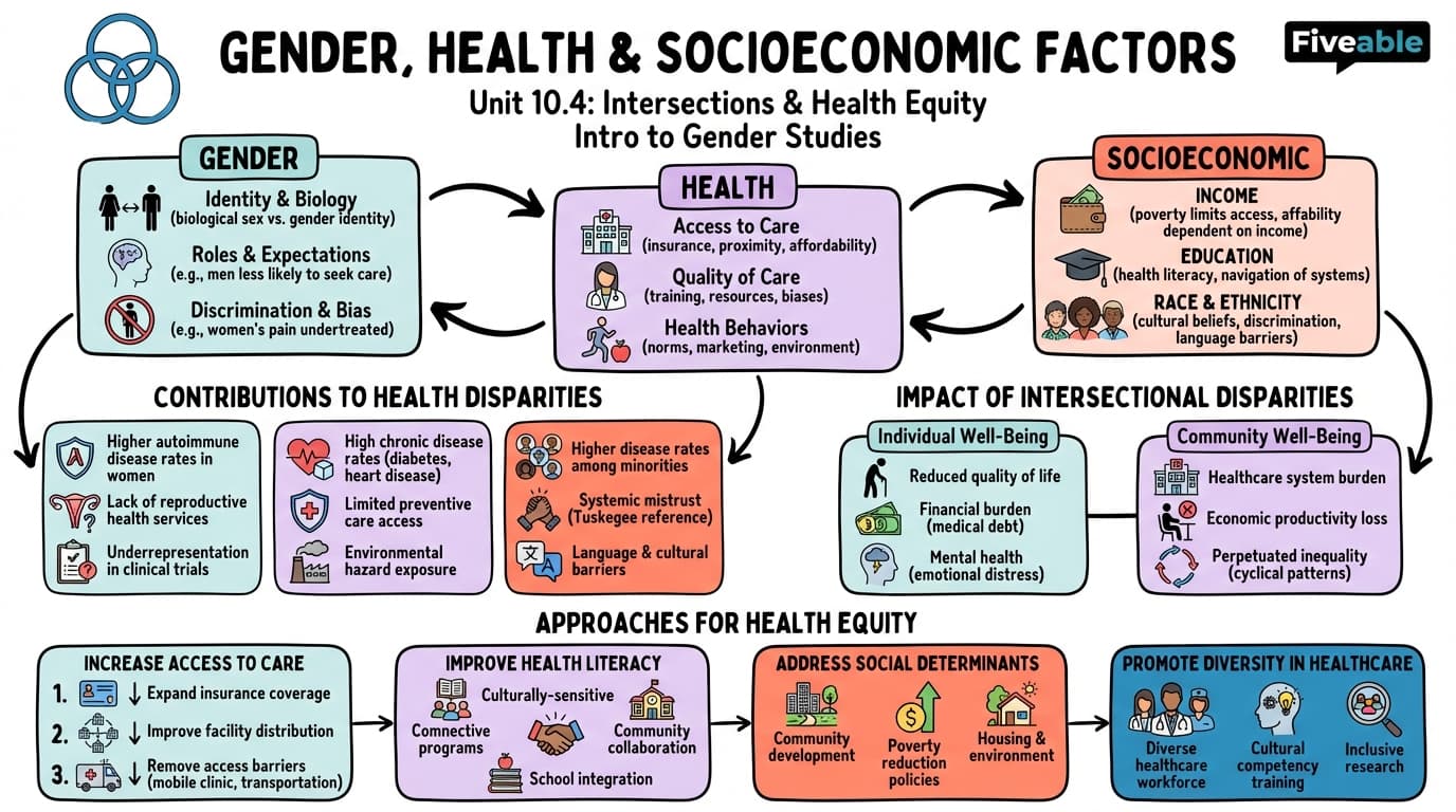 10.4 Intersections of gender, health, and socioeconomic factors - Intro to Gender Studies - Unit 10 visual cheatsheet