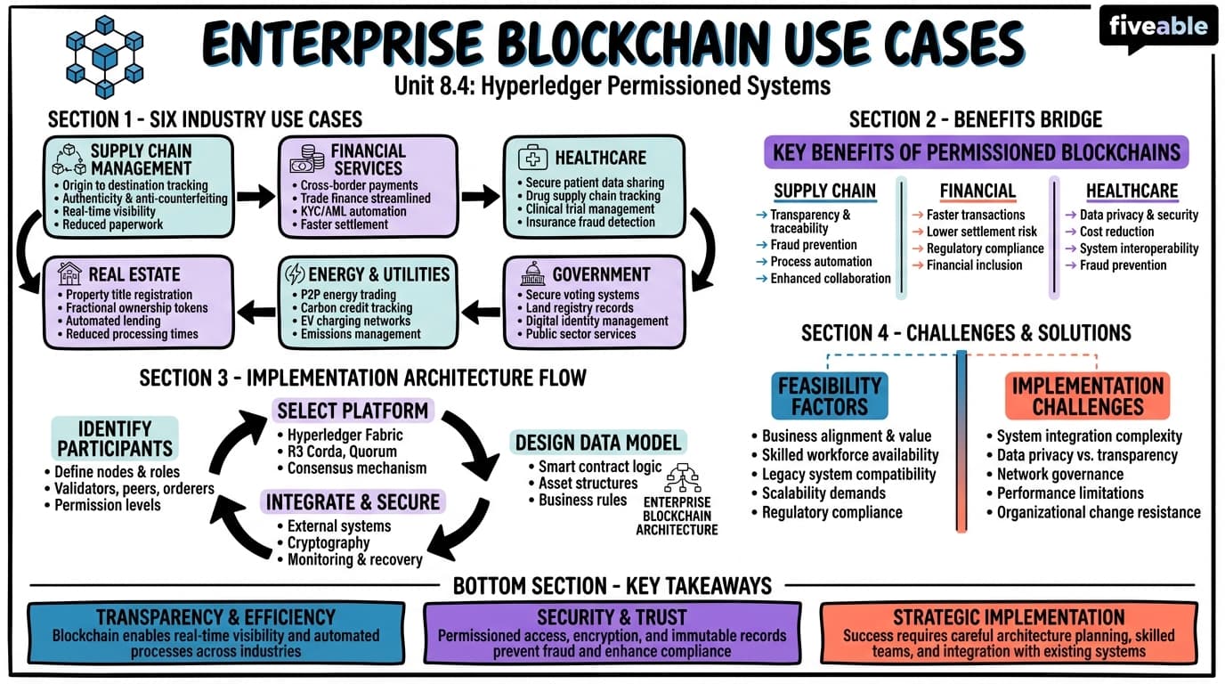 8.4 Use cases for enterprise blockchain solutions - Blockchain Technology and Applications - Unit 8 visual cheatsheet
