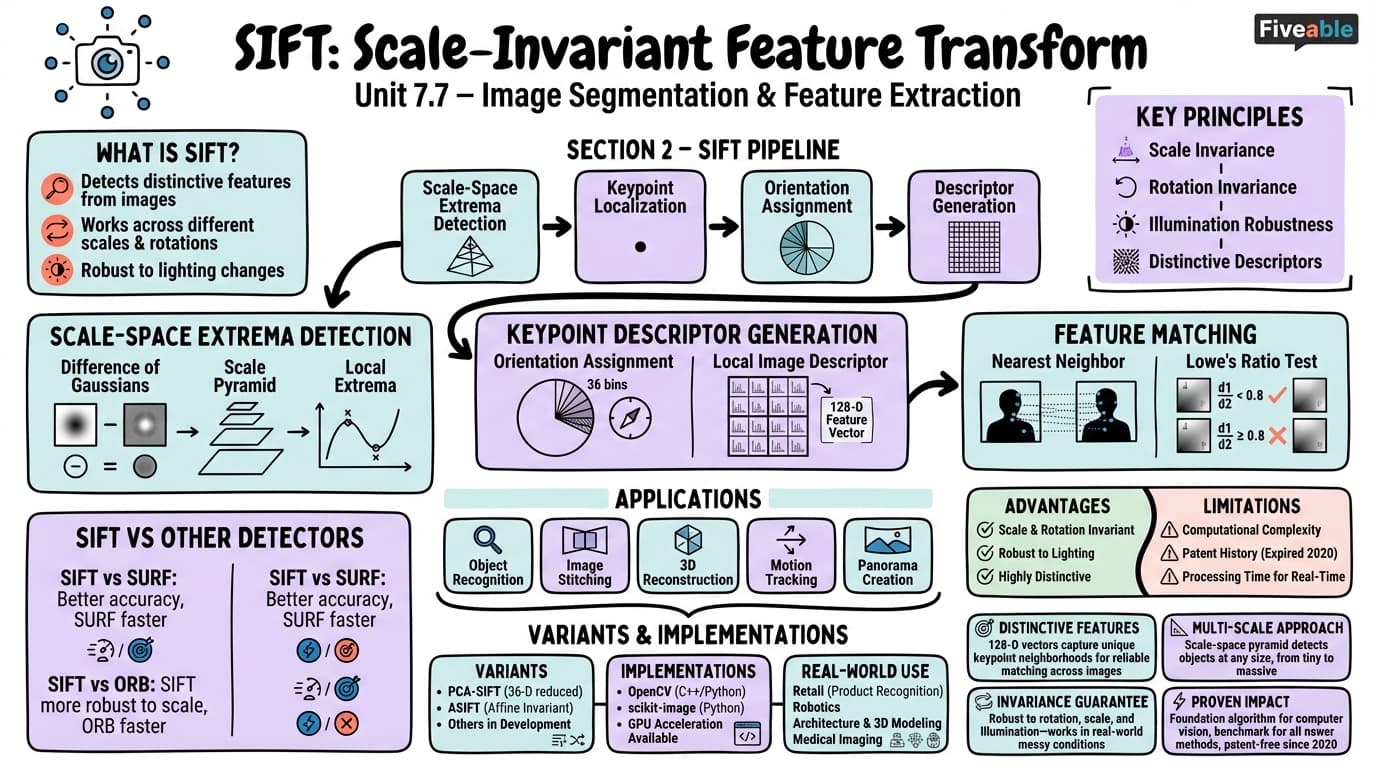 7.7 Scale-invariant feature transform (SIFT) - Images as Data - Unit 7 visual cheatsheet