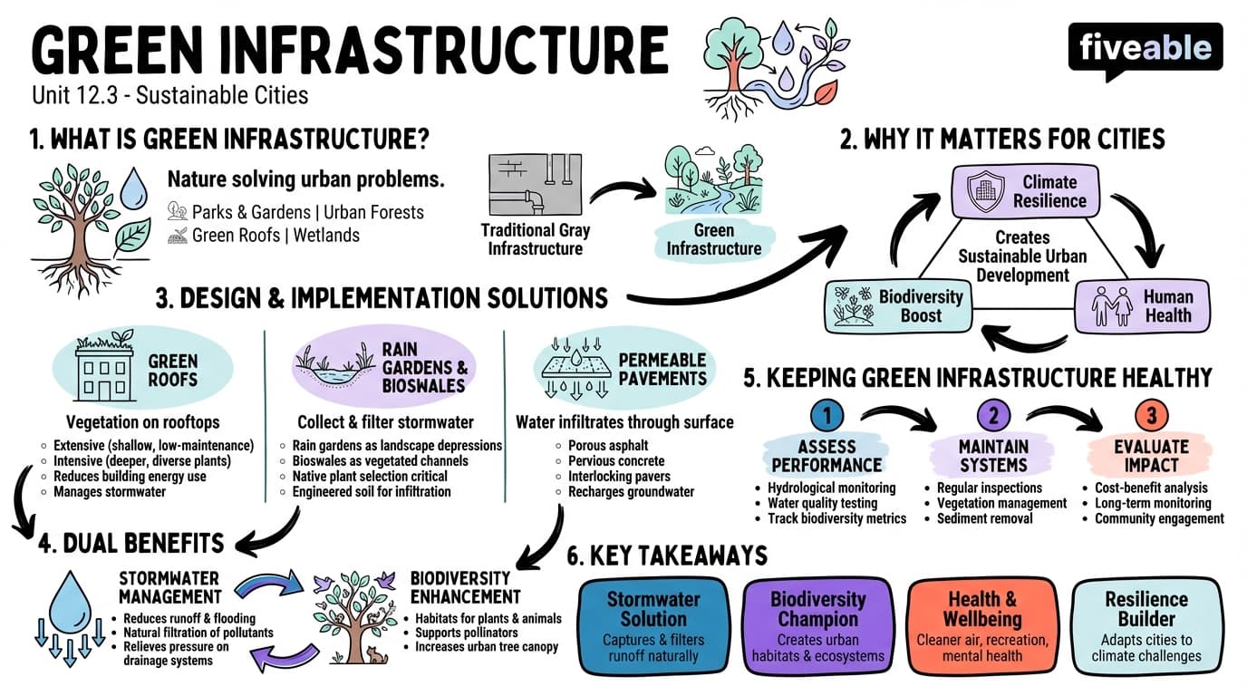 12.3 Green Infrastructure - Intro to Civil Engineering - Unit 12 visual cheatsheet