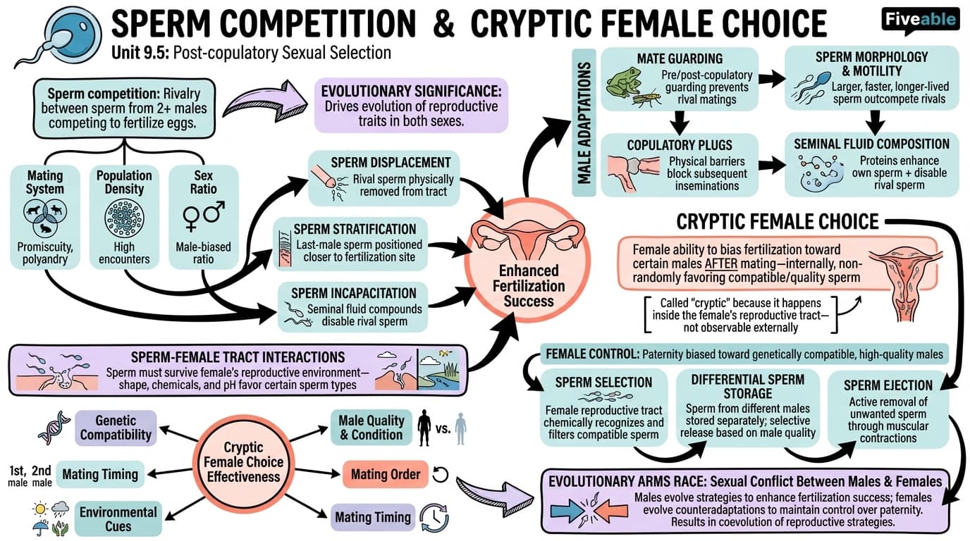 9.5 Sperm competition and cryptic female choice - Animal Behavior - Unit 9 visual cheatsheet