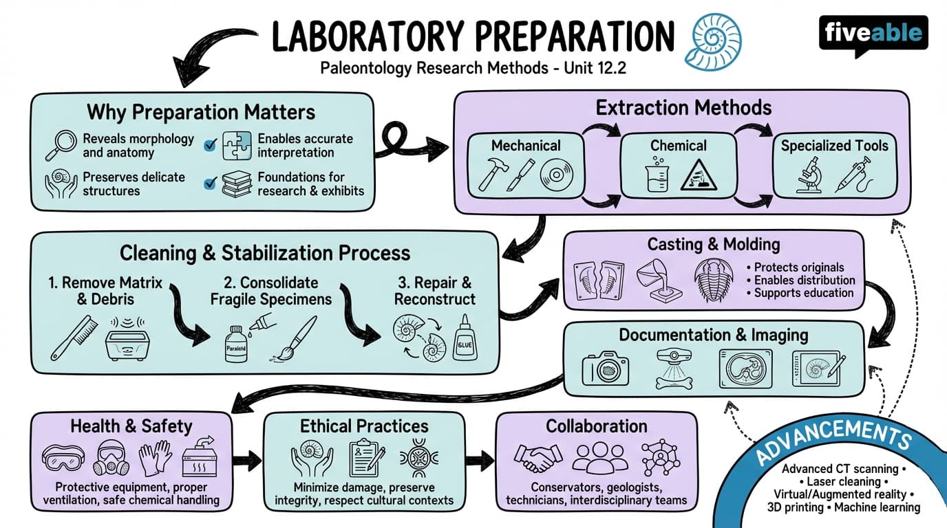 12.2 Laboratory preparation - Paleontology - Unit 12 visual cheatsheet