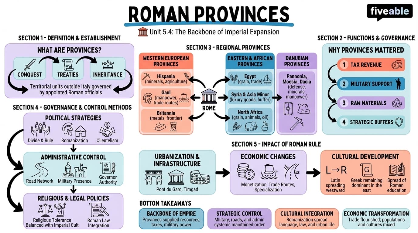 5.4 The Roman Provinces - Ancient Rome - Unit 5 visual cheatsheet