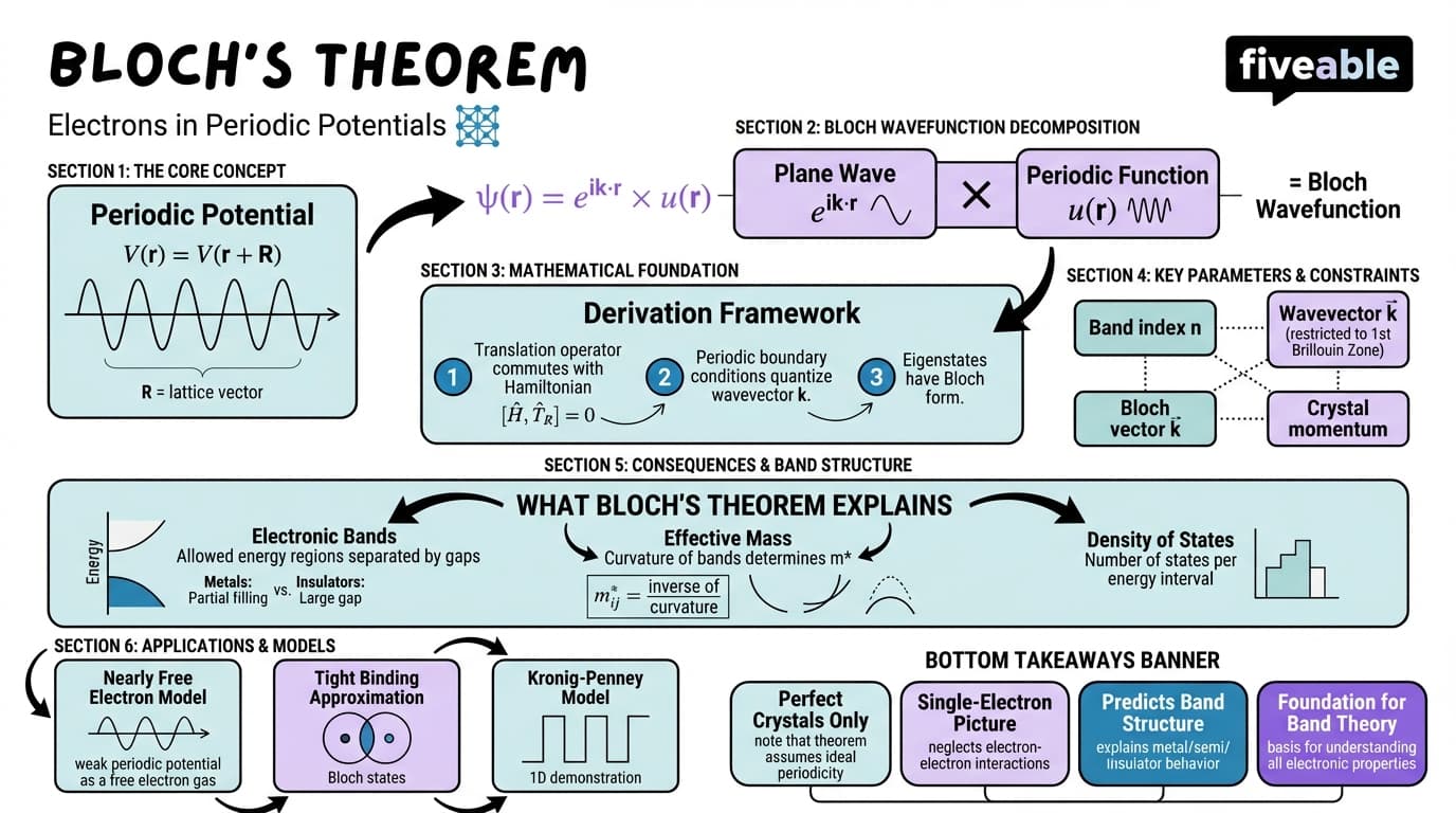 2.3 Bloch's theorem - Solid State Physics - Unit 2 visual cheatsheet