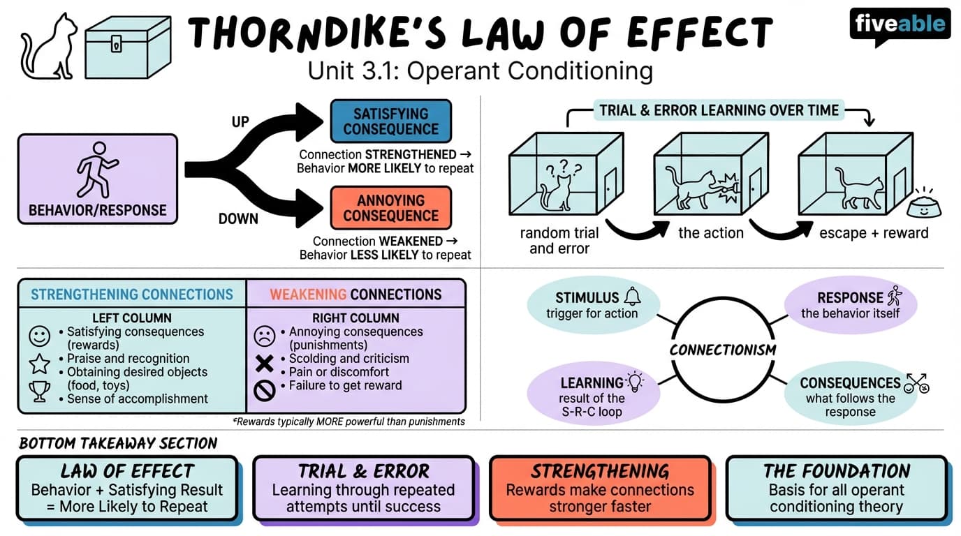 3.1 Thorndike's Law of Effect - Learning - Unit 3 visual cheatsheet