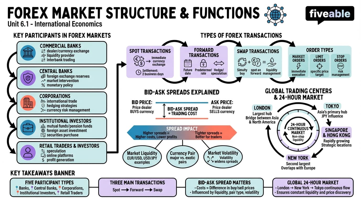 6.1 Structure and functions of forex markets - International Economics - Unit 6 visual cheatsheet