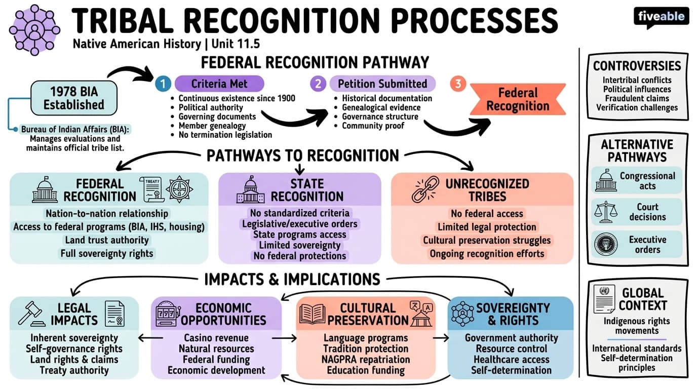 11.5 Tribal recognition processes - Native American History - Unit 11 visual cheatsheet