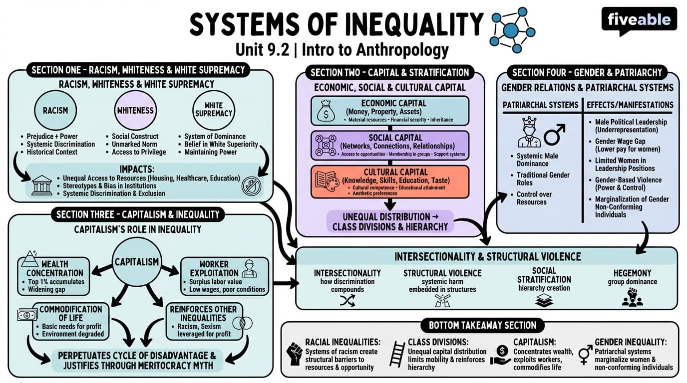 9.2 Systems of Inequality - Intro to Anthropology - Unit 9 visual cheatsheet