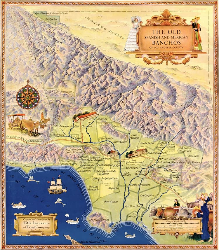 California Ranchos In 1800 The rancho system and land grants | California History Class Notes ...