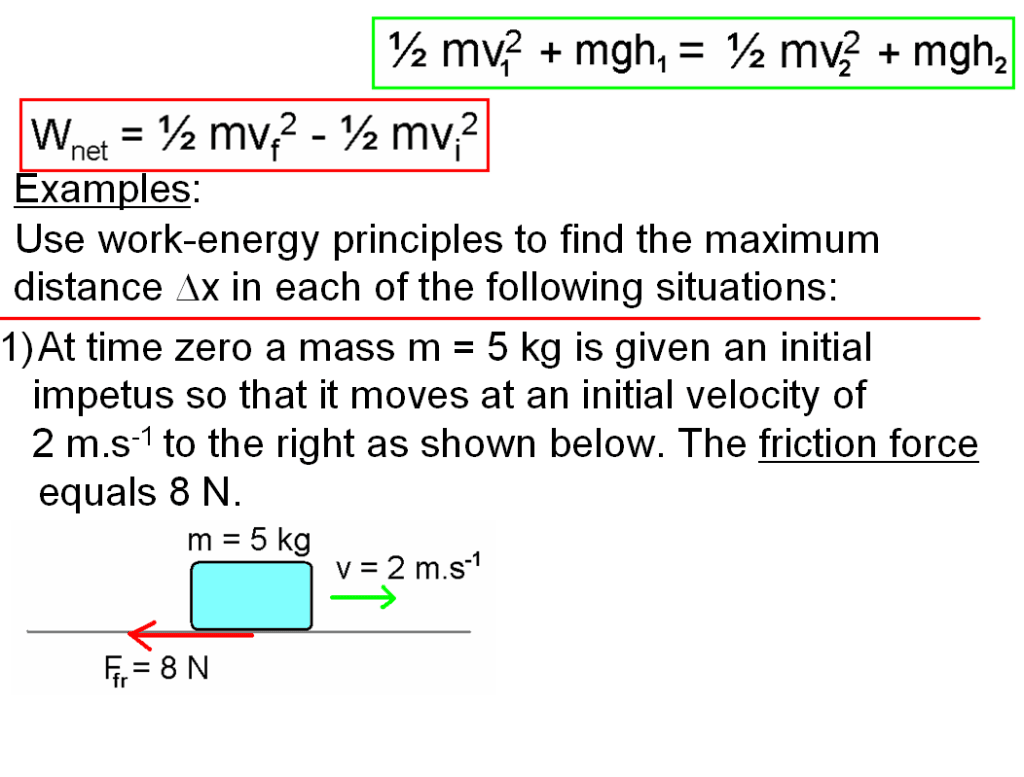 Kinetic Equations Using Work Kinetic Energy and the Work-Energy Theorem | College Physics I ...